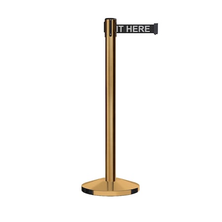 Stanchion Belt Barrier Sat.Brass Post 13ft. Wait..Belt